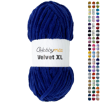 HobbyMia Velvet XL - Chenille Yarn for Crocheting - 100g / 74yds - (6) Super Bulky Yarn - Fluffy Yarn for Crochet - Crocheting Baby Blankets (14360 - Gulf Blue, 1 Skein)