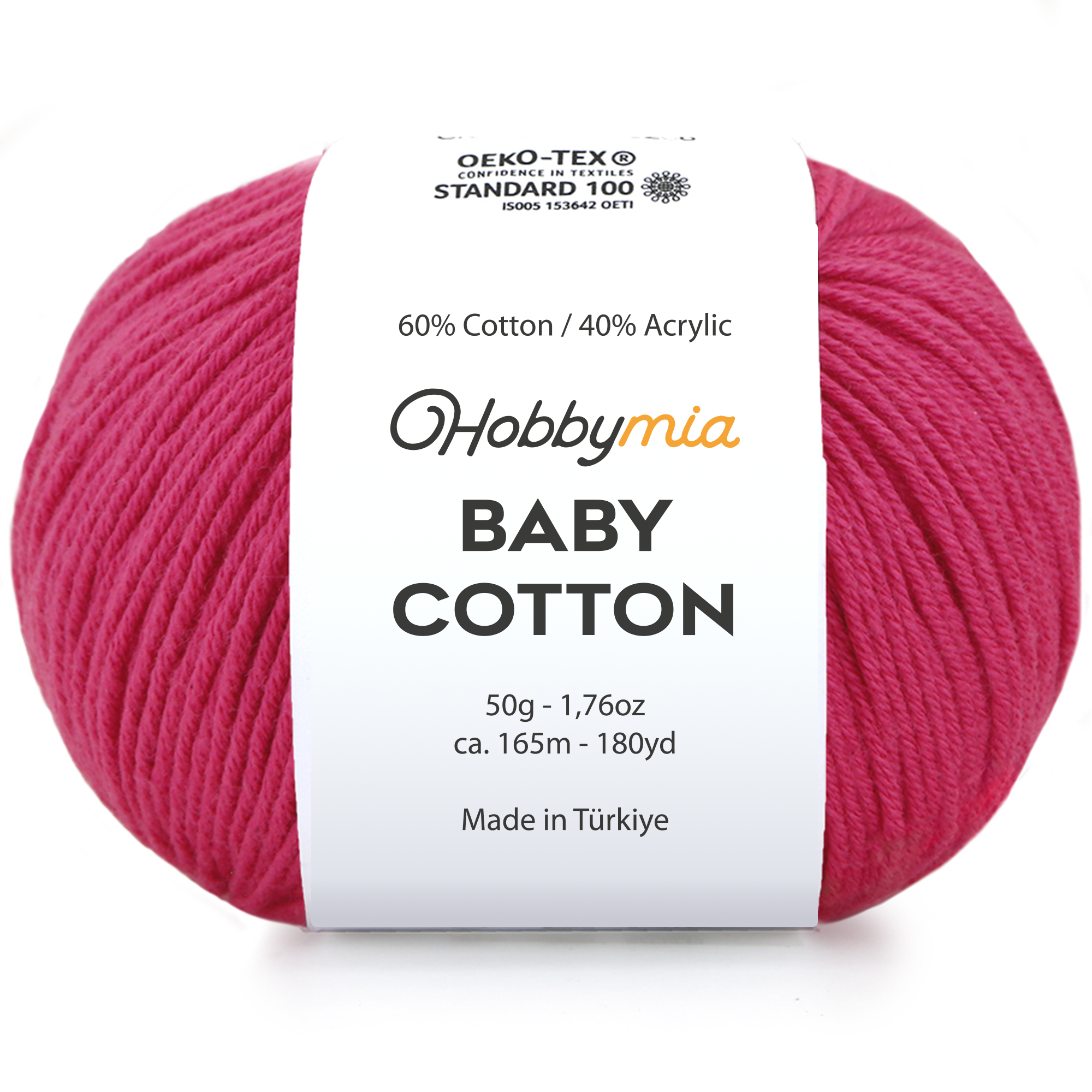133415-1-burnt-pink-1.png HobbyMia Baby Cotton Yarn for Crocheting - 50g / 180yds - (2) Fine, Sport Weight Yarn - Soft Amigurumi Yarn for Crochet Thread - 60% Cotton & 40% Acrylic (Burnt Pink, 1 Ball) - Image 1
