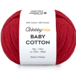 HobbyMia Baby Cotton Yarn for Crocheting - 50g / 180yds - (2) Fine, Sport Weight Yarn - Soft Amigurumi Yarn for Crochet Thread - 60% Cotton & 40% Acrylic (Shiraz, 1 Ball)