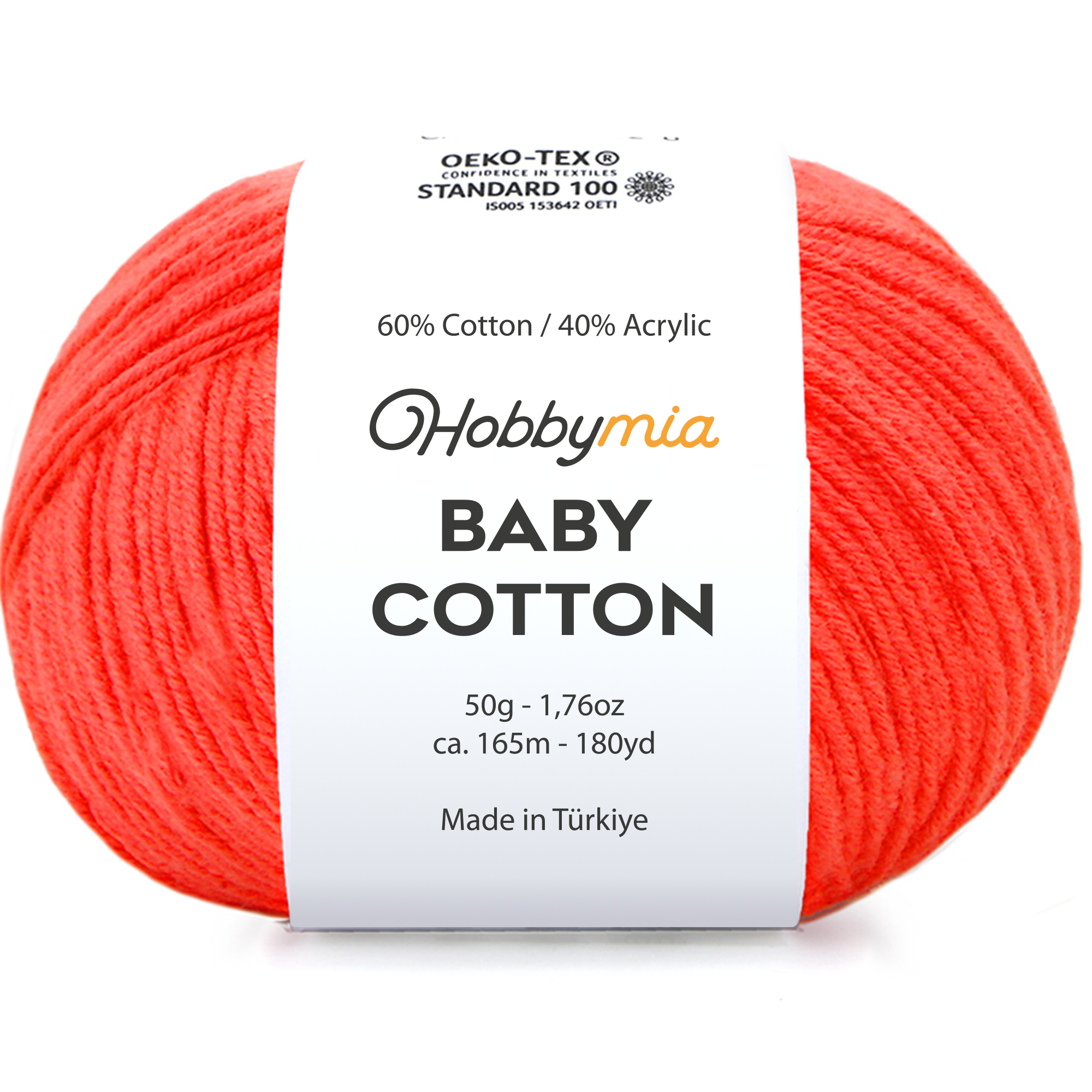 133459-1-bittersweet-1.png HobbyMia Baby Cotton Yarn for Crocheting - 50g / 180yds - (2) Fine, Sport Weight Yarn - Soft Amigurumi Yarn for Crochet Thread - 60% Cotton & 40% Acrylic (Bittersweet, 1 Ball) - Image 1