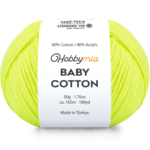 HobbyMia Baby Cotton Yarn for Crocheting - 50g / 180yds - (2) Fine, Sport Weight Yarn - Soft Amigurumi Yarn for Crochet Thread - 60% Cotton & 40% Acrylic (Marigold Yellow, 1 Ball)