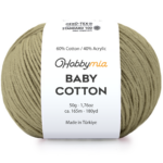 HobbyMia Baby Cotton Yarn for Crocheting - 50g / 180yds - (2) Fine, Sport Weight Yarn - Soft Amigurumi Yarn for Crochet Thread - 60% Cotton & 40% Acrylic (Stone, 1 Ball)