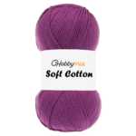 HobbyMia Soft Cotton Yarn for Crocheting - 100gr / 361yds - 55% Cotton / 45% Acrylic - (2) Sport Fine Weight (Purple - Onion Flower, 1 Skein)