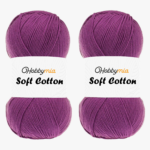 HobbyMia Soft Cotton Yarn for Crocheting - 100gr / 361yds - 55% Cotton / 45% Acrylic - (2) Sport Fine Weight (Purple - Onion Flower, 2 Skeins)