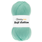 HobbyMia Soft Cotton Yarn for Crocheting - 100gr / 361yds - 55% Cotton / 45% Acrylic - (2) Sport Fine Weight (Green - Aqua Green, 1 Skein)