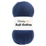 HobbyMia Soft Cotton Yarn for Crocheting - 100gr / 361yds - 55% Cotton / 45% Acrylic - (2) Sport Fine Weight (Blue - Air Force Blue, 1 Skein)