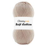HobbyMia Soft Cotton Yarn for Crocheting - 100gr / 361yds - 55% Cotton / 45% Acrylic - (2) Sport Fine Weight (Brown - Coffee Foam, 1 Skein)