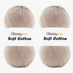 HobbyMia Soft Cotton Yarn for Crocheting - 100gr / 361yds - 55% Cotton / 45% Acrylic - (2) Sport Fine Weight (Brown - Coffee Foam, 2 Skeins)
