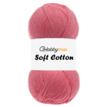 HobbyMia Soft Cotton Yarn for Crocheting - 100gr / 361yds - 55% Cotton / 45% Acrylic - (2) Sport Fine Weight (Pink - Bright Pink, 1 Skein)