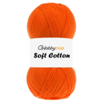 HobbyMia Soft Cotton Yarn for Crocheting - 100gr / 361yds - 55% Cotton / 45% Acrylic - (2) Sport Fine Weight (Orange - Orange, 1 Skein)