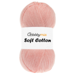 HobbyMia Soft Cotton Yarn for Crocheting - 100gr / 361yds - 55% Cotton / 45% Acrylic - (2) Sport Fine Weight (Pink - Pink Topaz, 1 Skein)