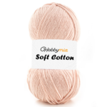 HobbyMia Soft Cotton Yarn for Crocheting - 100gr / 361yds - 55% Cotton / 45% Acrylic - (2) Sport Fine Weight (Pink - Rosewater, 1 Skein)