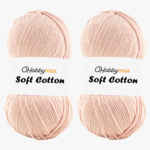 HobbyMia Soft Cotton Yarn for Crocheting - 100gr / 361yds - 55% Cotton / 45% Acrylic - (2) Sport Fine Weight (Pink - Rosewater, 2 Skeins)