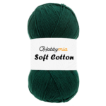 HobbyMia Soft Cotton Yarn for Crocheting - 100gr / 361yds - 55% Cotton / 45% Acrylic - (2) Sport Fine Weight (Green - Green Glass, 1 Skein)