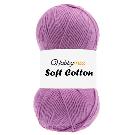 HobbyMia Soft Cotton Yarn for Crocheting - 100gr / 361yds - 55% Cotton / 45% Acrylic - (2) Sport Fine Weight (Purple - Lavender, 1 Skein)