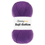 HobbyMia Soft Cotton Yarn for Crocheting - 100gr / 361yds - 55% Cotton / 45% Acrylic - (2) Sport Fine Weight (Purple - Purple, 1 Skein)