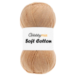 HobbyMia Soft Cotton Yarn for Crocheting - 100gr / 361yds - 55% Cotton / 45% Acrylic - (2) Sport Fine Weight (Brown - Ashy Powder, 1 Skein)