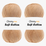 HobbyMia Soft Cotton Yarn for Crocheting - 100gr / 361yds - 55% Cotton / 45% Acrylic - (2) Sport Fine Weight (Brown - Ashy Powder, 2 Skeins)