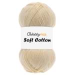 HobbyMia Soft Cotton Yarn for Crocheting - 100gr / 361yds - 55% Cotton / 45% Acrylic - (2) Sport Fine Weight (Yellow - Sahara, 1 Skein)