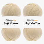 HobbyMia Soft Cotton Yarn for Crocheting - 100gr / 361yds - 55% Cotton / 45% Acrylic - (2) Sport Fine Weight (Yellow - Sahara, 2 Skeins)