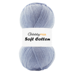 HobbyMia Soft Cotton Yarn for Crocheting - 100gr / 361yds - 55% Cotton / 45% Acrylic - (2) Sport Fine Weight (Blue - Light Blue, 1 Skein)