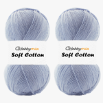 HobbyMia Soft Cotton Yarn for Crocheting - 100gr / 361yds - 55% Cotton / 45% Acrylic - (2) Sport Fine Weight (Blue - Light Blue, 2 Skeins)