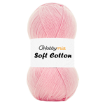 HobbyMia Soft Cotton Yarn for Crocheting - 100gr / 361yds - 55% Cotton / 45% Acrylic - (2) Sport Fine Weight (Pink - Ballerina Pink, 1 Skein)