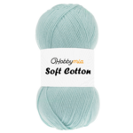 HobbyMia Soft Cotton Yarn for Crocheting - 100gr / 361yds - 55% Cotton / 45% Acrylic - (2) Sport Fine Weight (Green - Mint, 1 Skein)