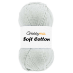 HobbyMia Soft Cotton Yarn for Crocheting - 100gr / 361yds - 55% Cotton / 45% Acrylic - (2) Sport Fine Weight (Gray - Pastel Gray, 1 Skein)