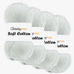 HobbyMia Soft Cotton Yarn for Crocheting - 100gr / 361yds - 55% Cotton / 45% Acrylic - (2) Sport Fine Weight (Gray - Pastel Gray, 4 Skeins)