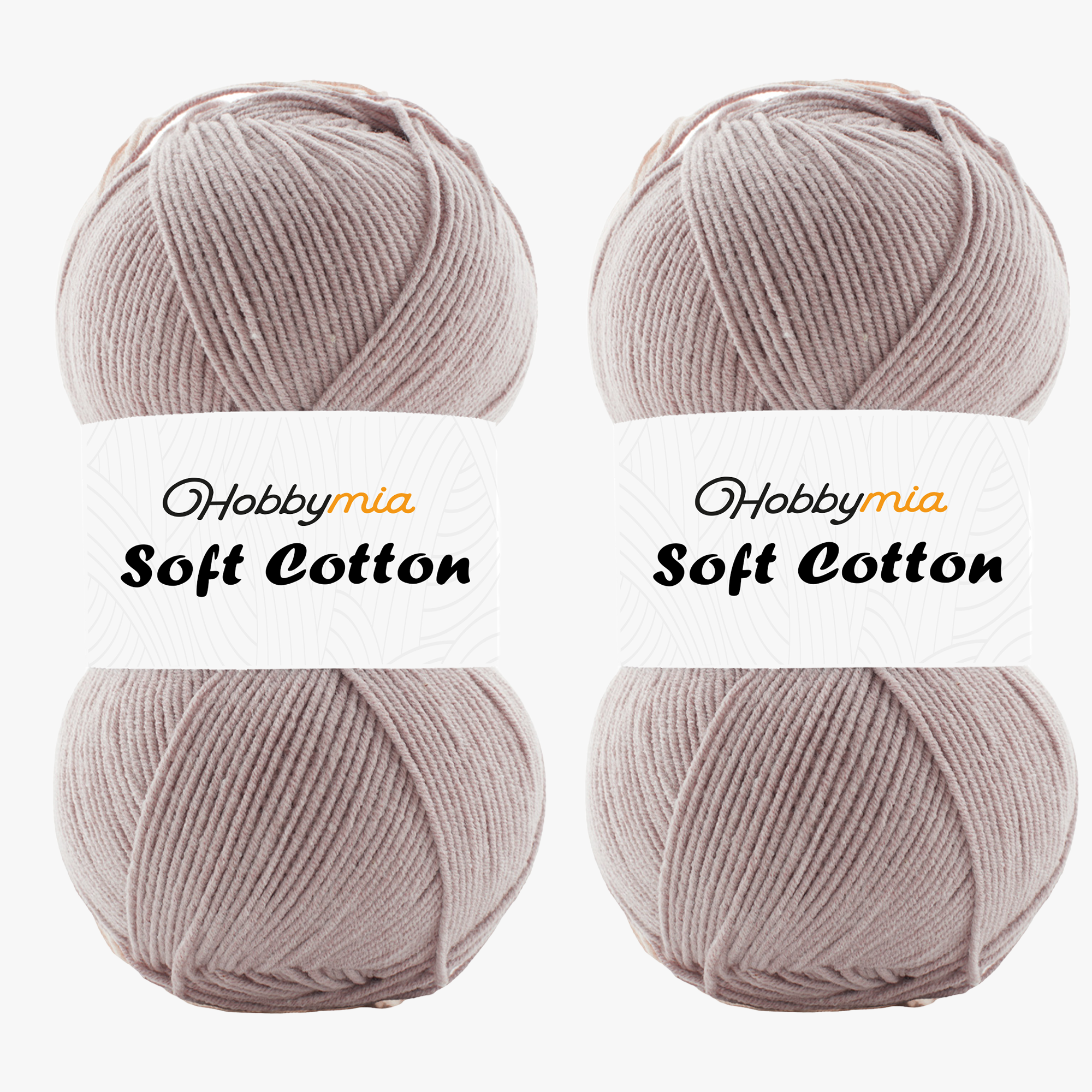 14592-2-1-1.png HobbyMia Soft Cotton Yarn for Crocheting - 100gr / 361yds - 55% Cotton / 45% Acrylic - (2) Sport Fine Weight (Pink - Punda Pink, 2 Skeins) - Image 1
