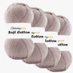HobbyMia Soft Cotton Yarn for Crocheting - 100gr / 361yds - 55% Cotton / 45% Acrylic - (2) Sport Fine Weight (Pink - Punda Pink, 4 Skeins)
