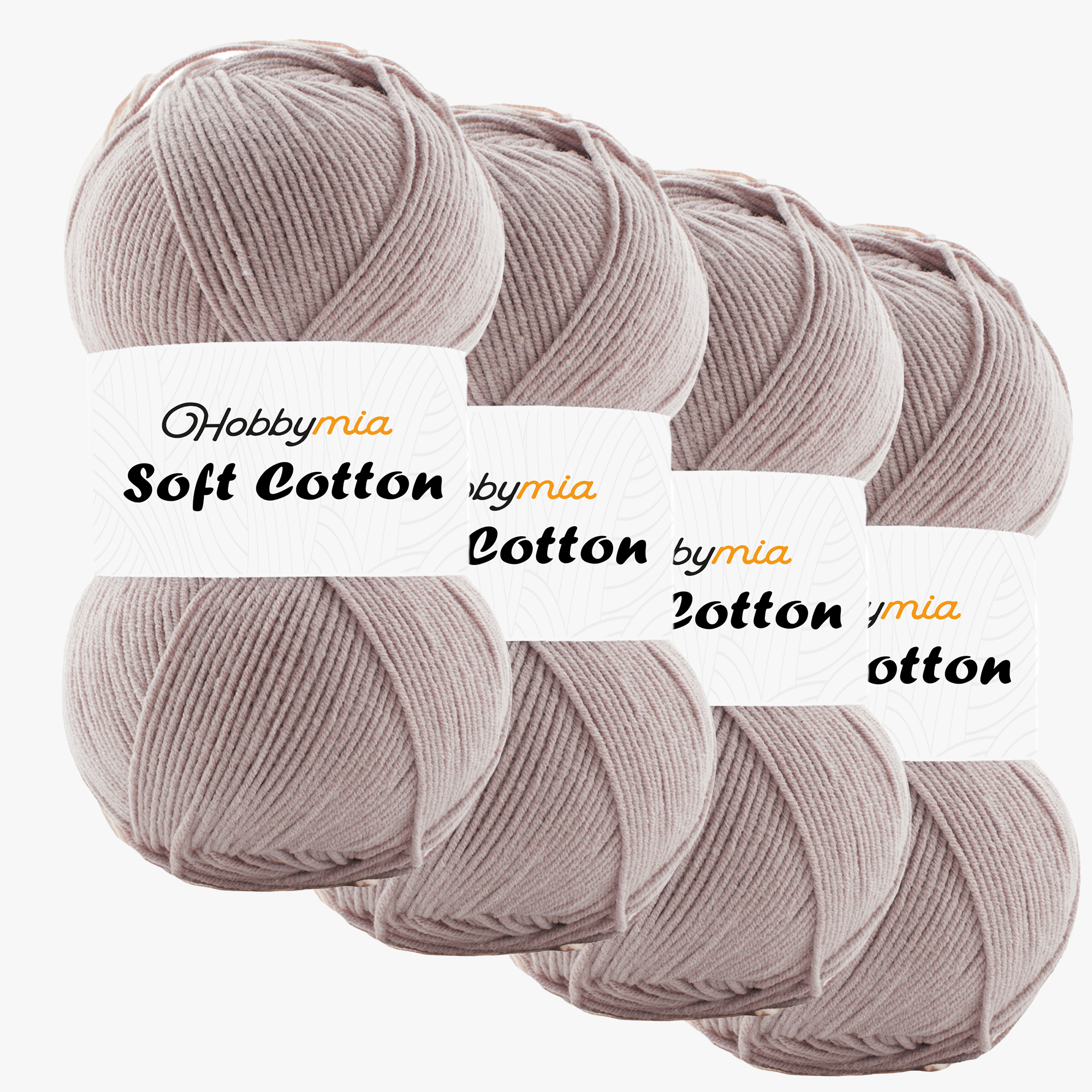 14592-4-1.png HobbyMia Soft Cotton Yarn for Crocheting - 100gr / 361yds - 55% Cotton / 45% Acrylic - (2) Sport Fine Weight (Pink - Punda Pink, 4 Skeins) - Image 1