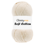 HobbyMia Soft Cotton Yarn for Crocheting - 100gr / 361yds - 55% Cotton / 45% Acrylic - (2) Sport Fine Weight (Brown - Ivory, 1 Skein)