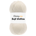 HobbyMia Soft Cotton Yarn for Crocheting - 100gr / 361yds - 55% Cotton / 45% Acrylic - (2) Sport Fine Weight (Brown - Light Cream, 1 Skein)