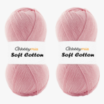 HobbyMia Soft Cotton Yarn for Crocheting - 100gr / 361yds - 55% Cotton / 45% Acrylic - (2) Sport Fine Weight (Pink - Baby Pink, 2 Skeins)