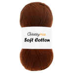 HobbyMia Soft Cotton Yarn for Crocheting - 100gr / 361yds - 55% Cotton / 45% Acrylic - (2) Sport Fine Weight (Bronze - Dark Copper, 1 Skein)