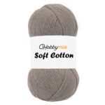 HobbyMia Soft Cotton Yarn for Crocheting - 100gr / 361yds - 55% Cotton / 45% Acrylic - (2) Sport Fine Weight (Brown - Dark Beige, 1 Skein)
