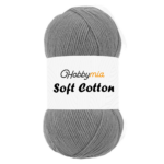 HobbyMia Soft Cotton Yarn for Crocheting - 100gr / 361yds - 55% Cotton / 45% Acrylic - (2) Sport Fine Weight (Gray - Gray Blue, 1 Skein)