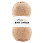 HobbyMia Soft Cotton Yarn for Crocheting - 100gr / 361yds - 55% Cotton / 45% Acrylic - (2) Sport Fine Weight (Yellow - Soft Apricot, 1 Skein)