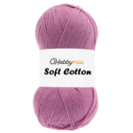 HobbyMia Soft Cotton Yarn for Crocheting - 100gr / 361yds - 55% Cotton / 45% Acrylic - (2) Sport Fine Weight (Purple - Rose Petal, 1 Skein)