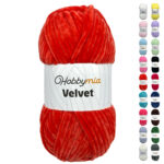 HobbyMia Velvet - Chenille Yarn for Crocheting - 100g / 132yds - (6) Super Bulky - Fluffy Yarn for Crocheting - Baby Blanket, Amigurumi, Shawl (Orange - Neon Orange, 1 Skein)